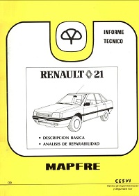 Descargar informe técnico CESVIMAP Nº 9 (1987). Renault 21 fase 1 (4 puertas)